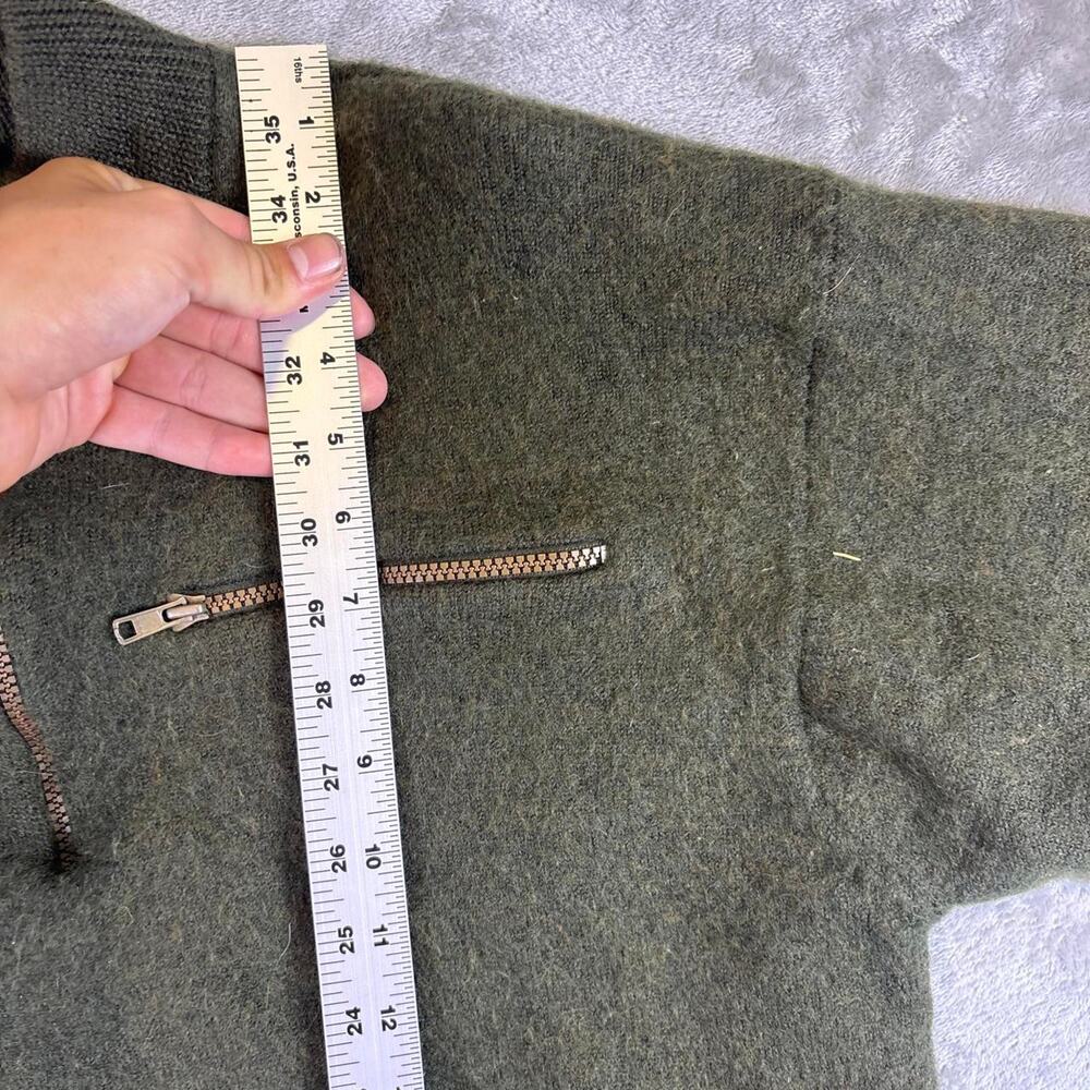 Cabela’s WindShear Wool Sweater Men’s XL (measures size small) Green Full Zip - Picture 4 of 8